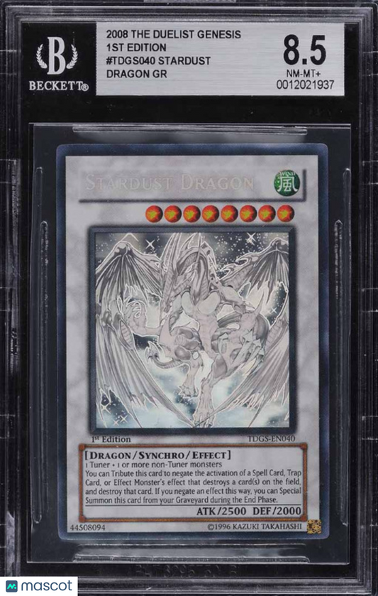 2008 Yu-Gi-Oh! The Duelist Genesis Stardust Dragon #TDGS-EN040 1st Ed BGS 8.5