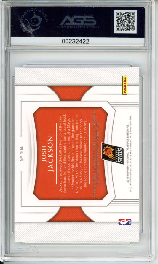 2017 Panini National Treasures Josh Jackson #104 Rookie Patch Auto AGS 8