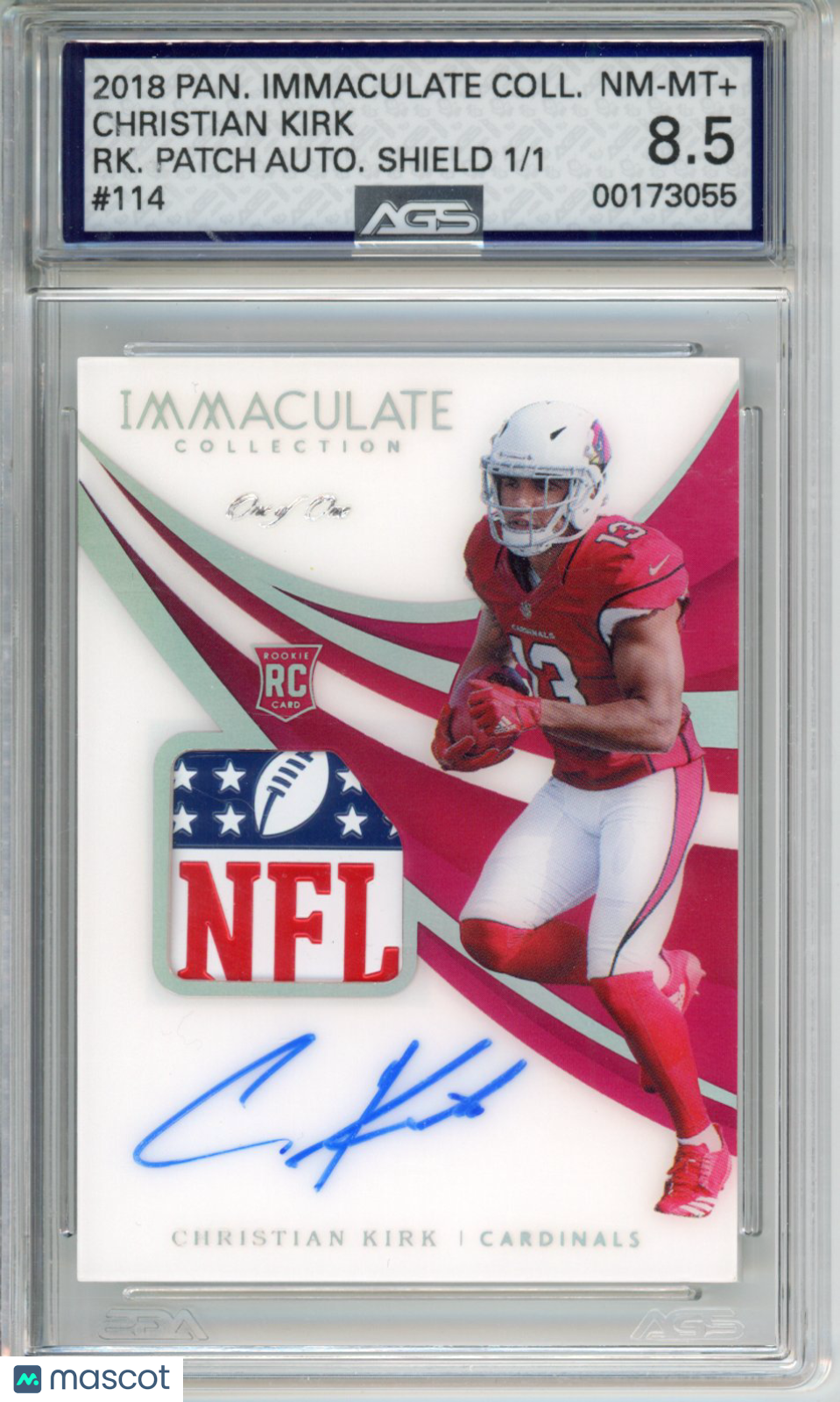 2018 Panini Immaculate Collection Christian Kirk #114 RPA 1/1 AGS 8.5