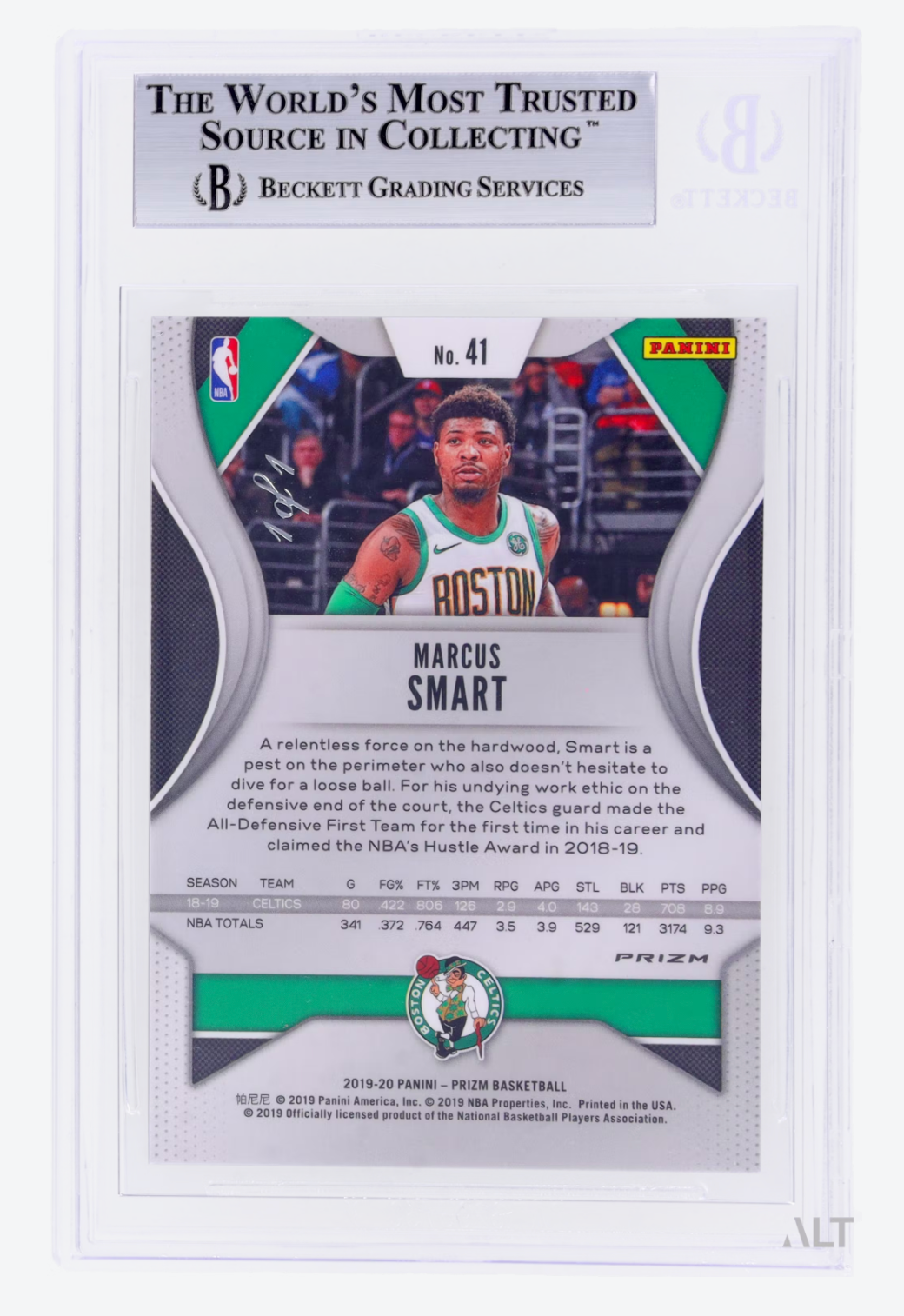 Panini Prizm Marcus Smart #41 Premium Black Shimmer Prizm BGS 9