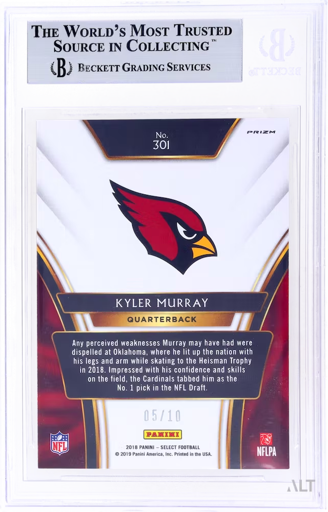 2018 Panini Select Kyler Murray #301 Prizm Gold /10 BGS 9