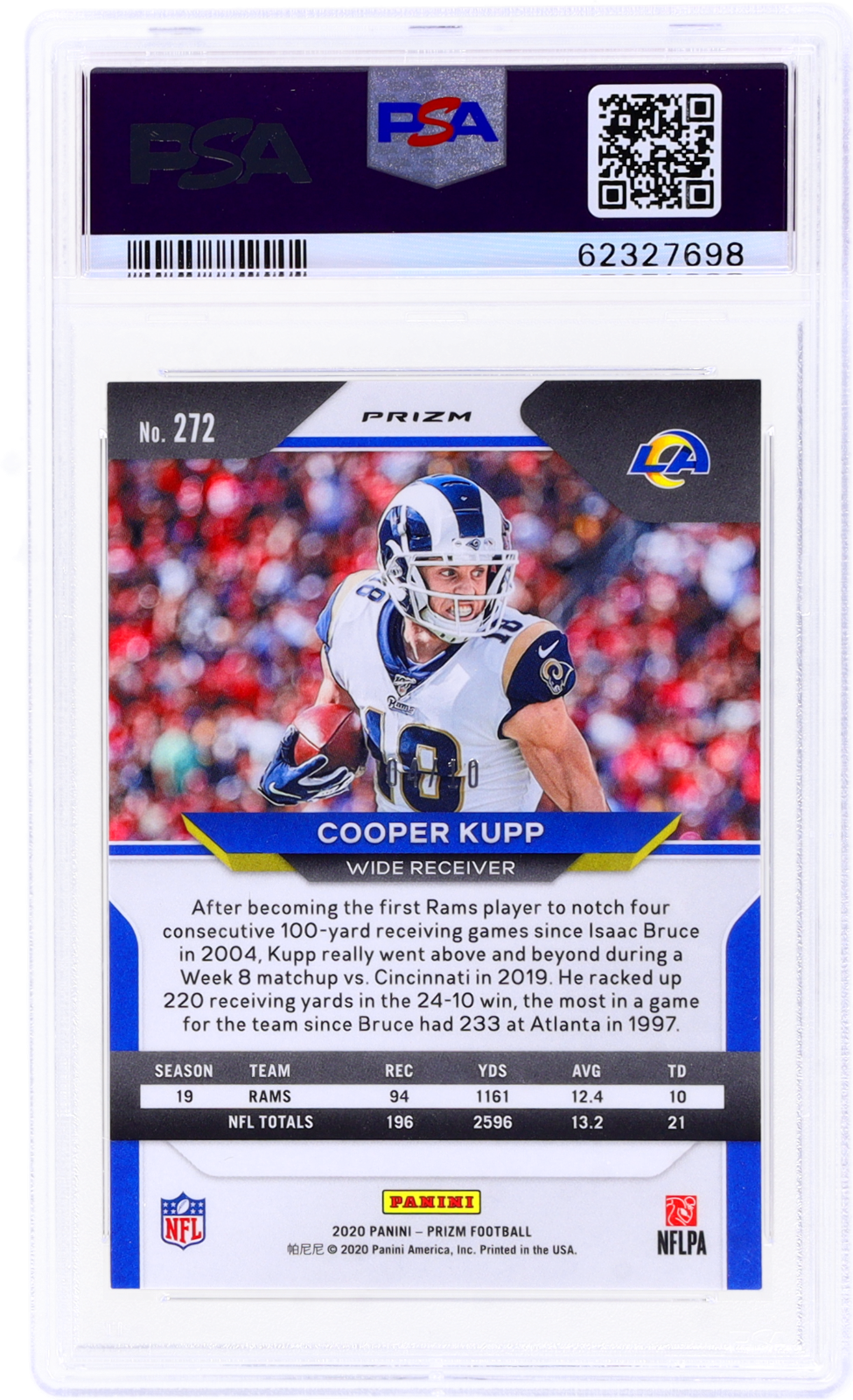 2020 Panini Prizm Cooper Kupp #272 Gold Prizm PSA 9