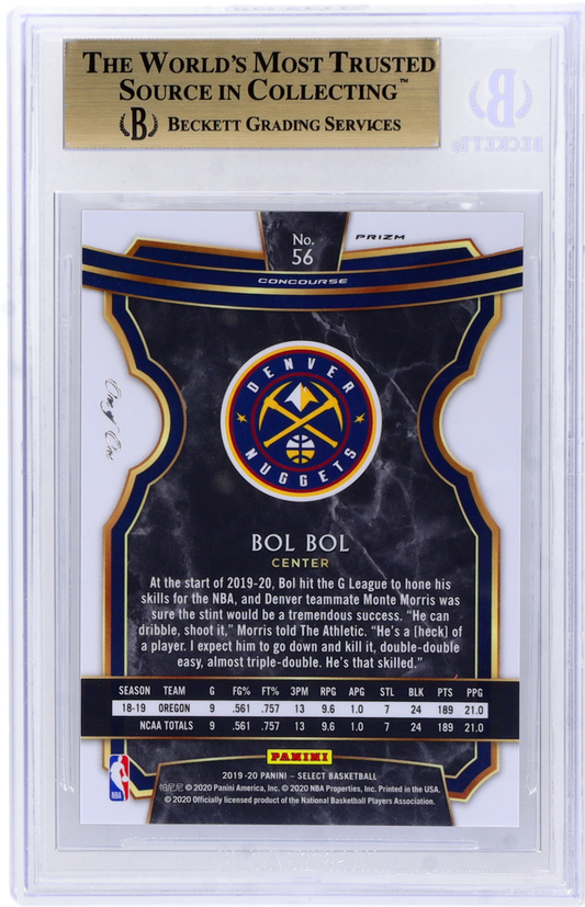 2019 Select Prizms Black Bol Bol #56 Prizms Black 1/1 BGS 9.5