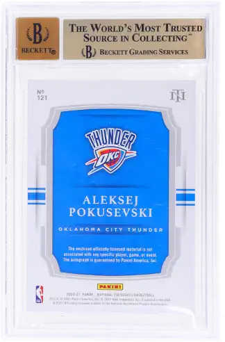 Panini National Treasures Aleksej Pokusevski #121 /99 BGS 9.5 Auto 10