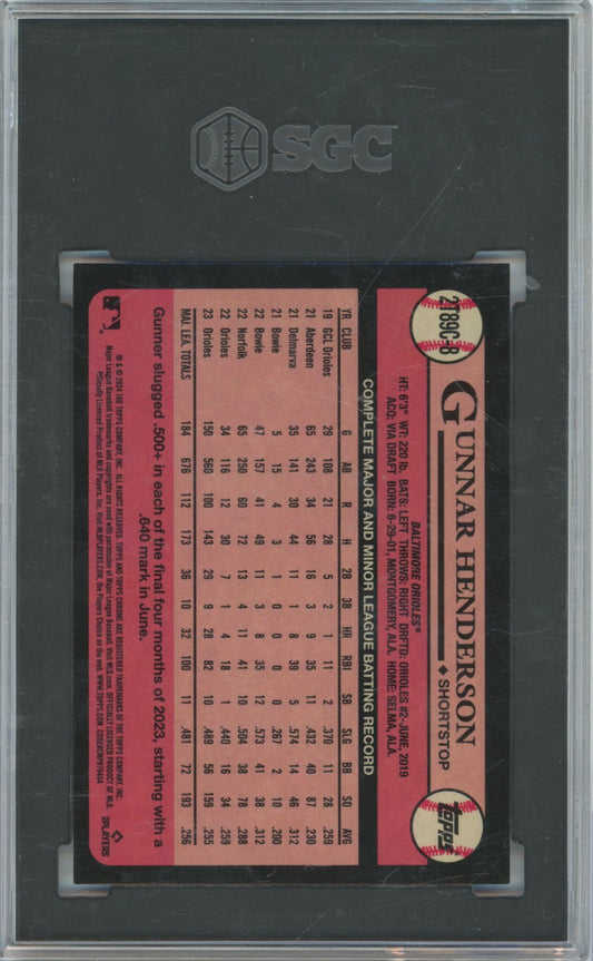 2024 Topps Topps Gunnar Henderson Ch. '89 Purple Ref. /75 2T89C-8 English SGC 10