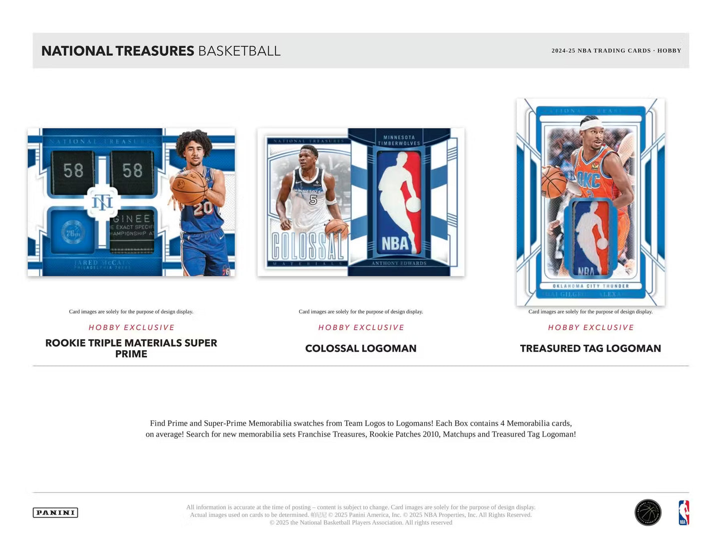 2024-25 Panini National Treasures Basketball Hobby Box