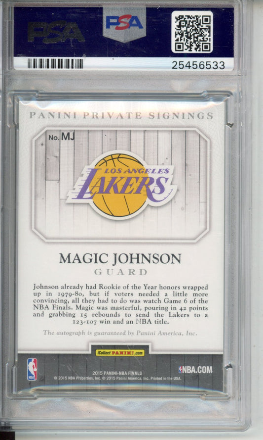 2015 Panini NBA Finals Private Signings Magic Johnson PRV.SGN.PSA 10 Auto 10 1/1