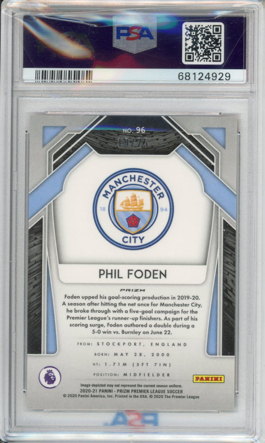 2020 Panini Prizm Premier League Phil Foden #96 Orange PSA 10