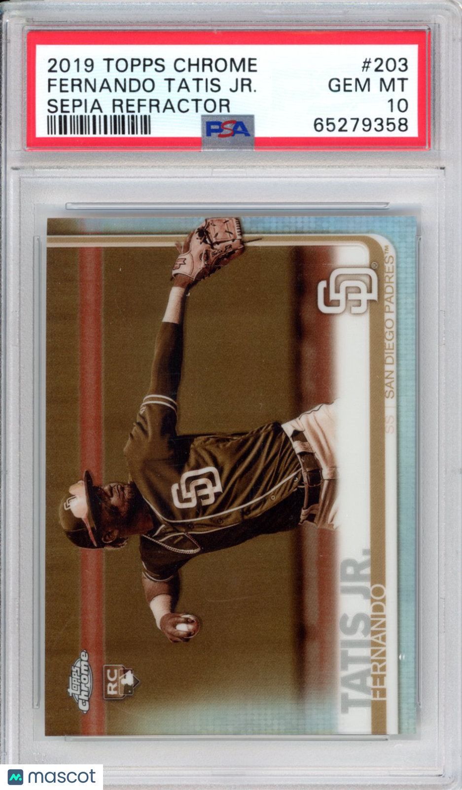 2019 Topps Chrome Fernando Tatis JR. #203 Sepia Refractor PSA 10