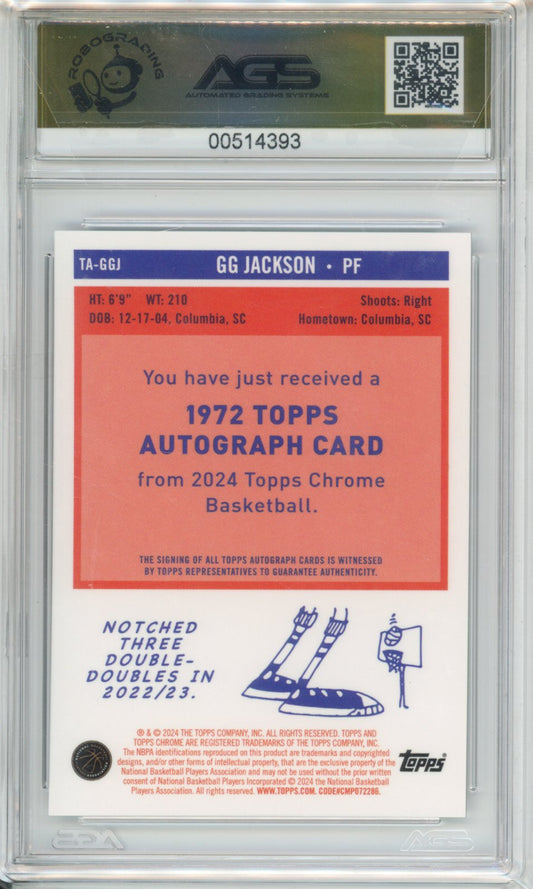 2023-24 TOPPS CHROME BASKETBALL GG JACKSON #TA-GGJ AGS 9.5