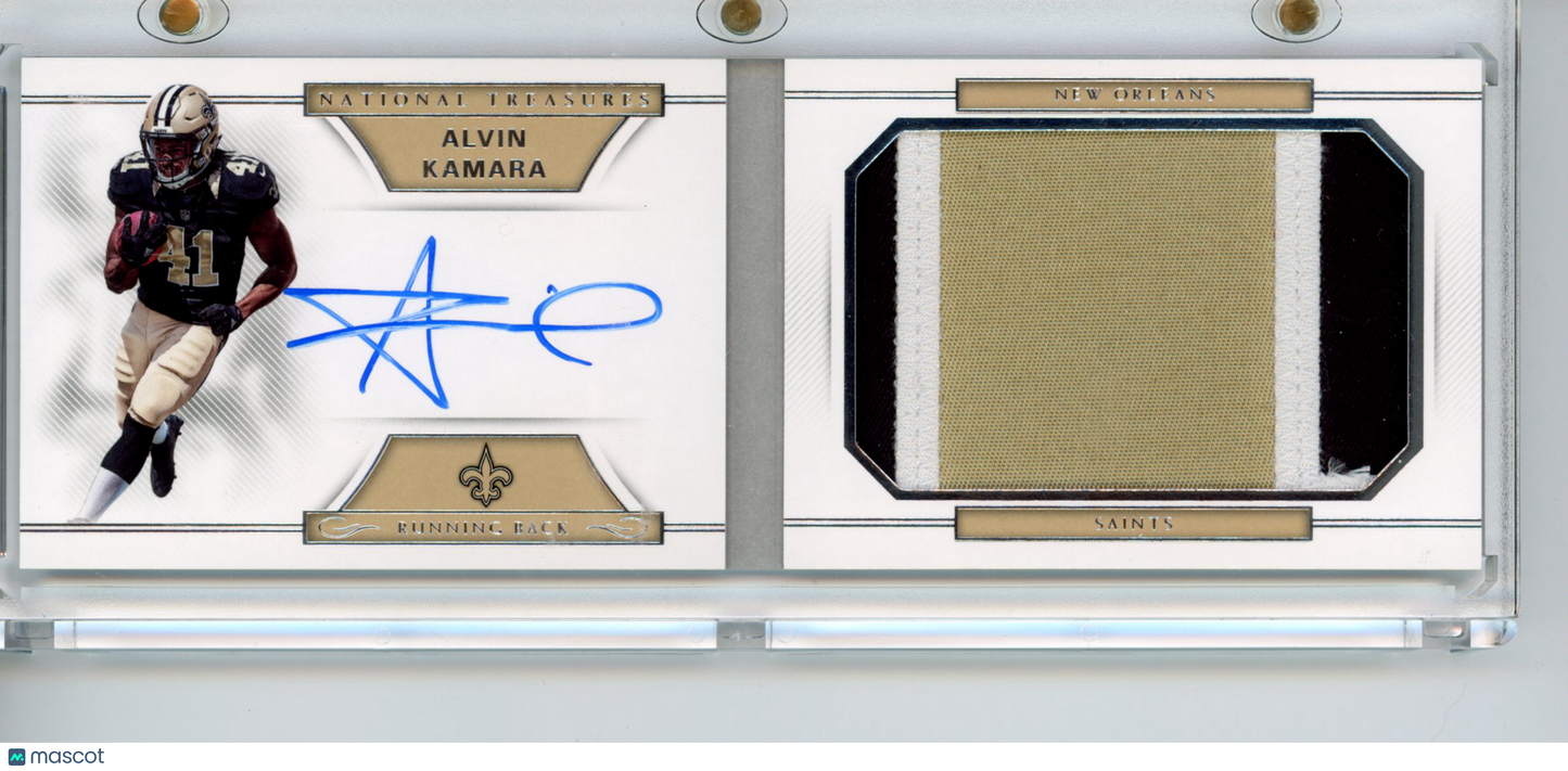 2017 National Treasures Alvin Kamara #RJB-AK Rookie Signatures Booklet /99
