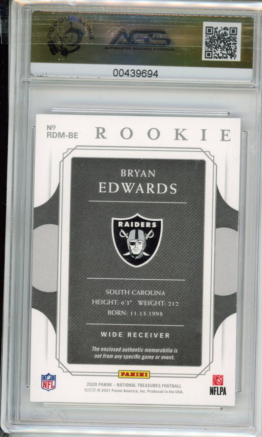 2020 Panini National Treasures Bryan Edwards #RDM-BE /99 AGS 10