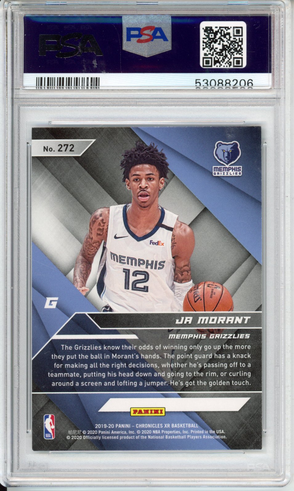 2019 Panini Chronicles Ja Morant #272 PSA 9