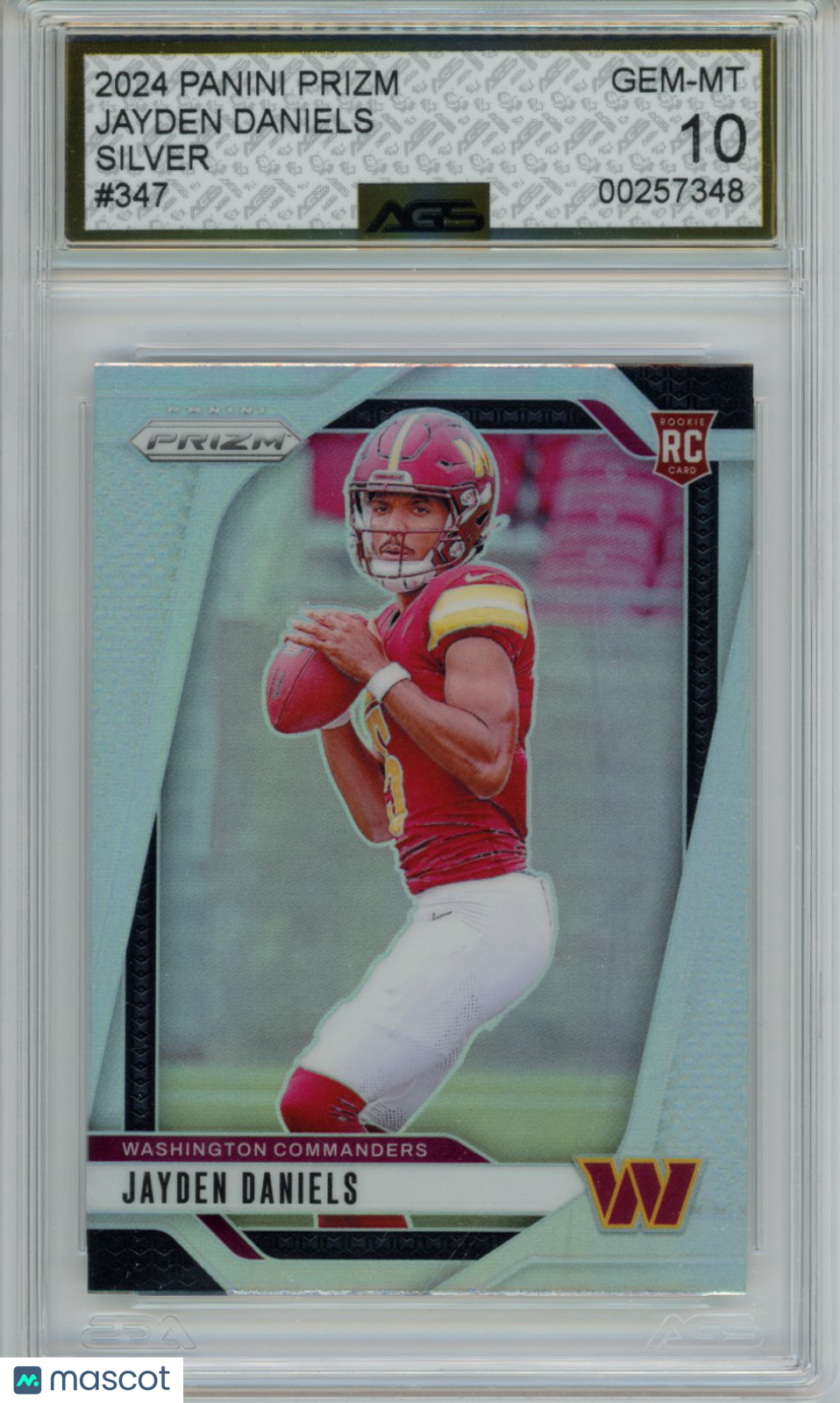 Football 2024 Panini Prizm jayden Daniels #347 AGS 10