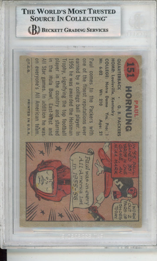 1957 Topps Paul Hornung #151 BVG 3.5