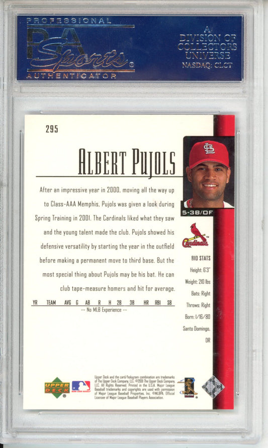 2001 Upper Deck Albert Pujols #295 PSA 10