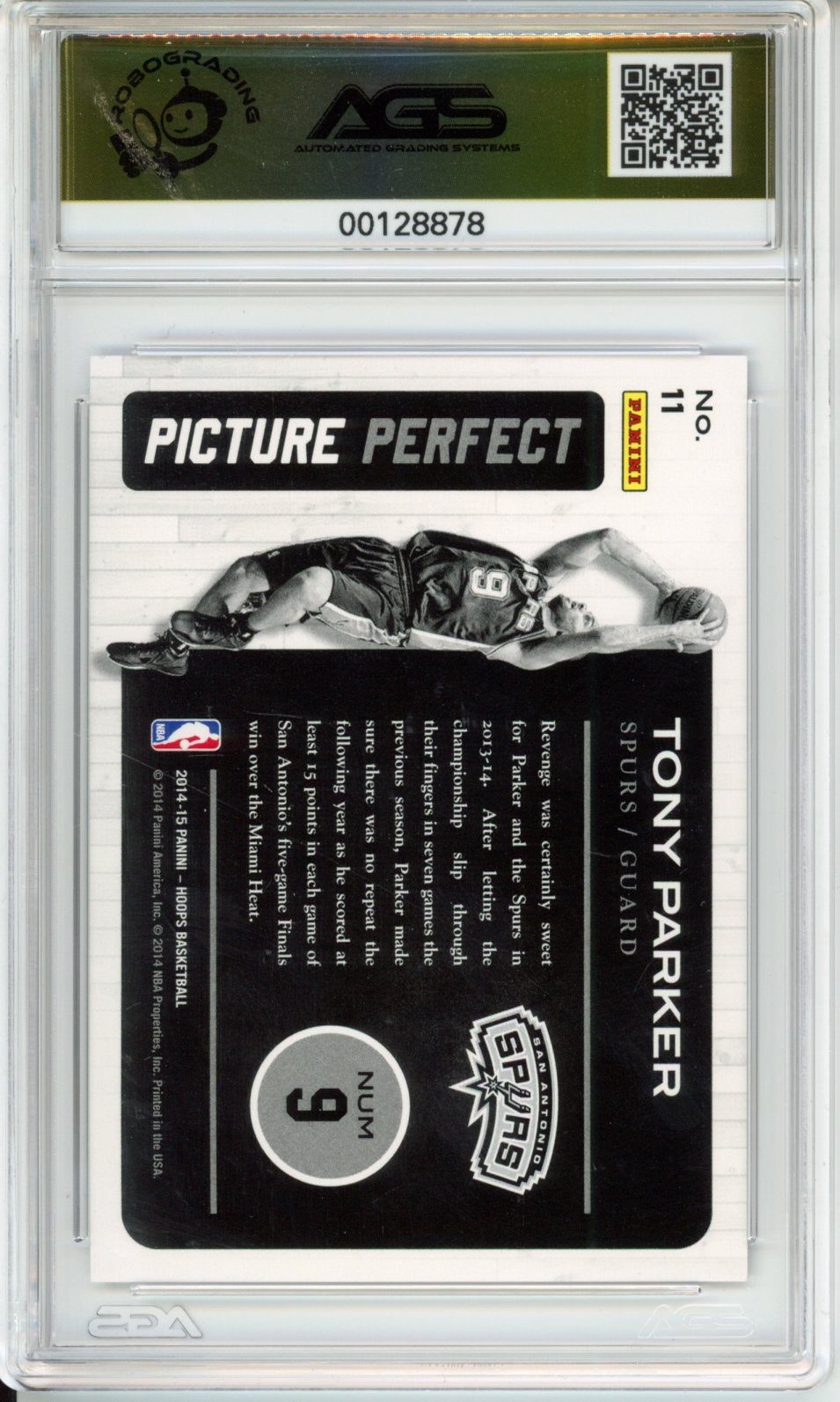 2014-15 Panini Hoops Tony Parker #011 Picture Perfect /99 AGS 10