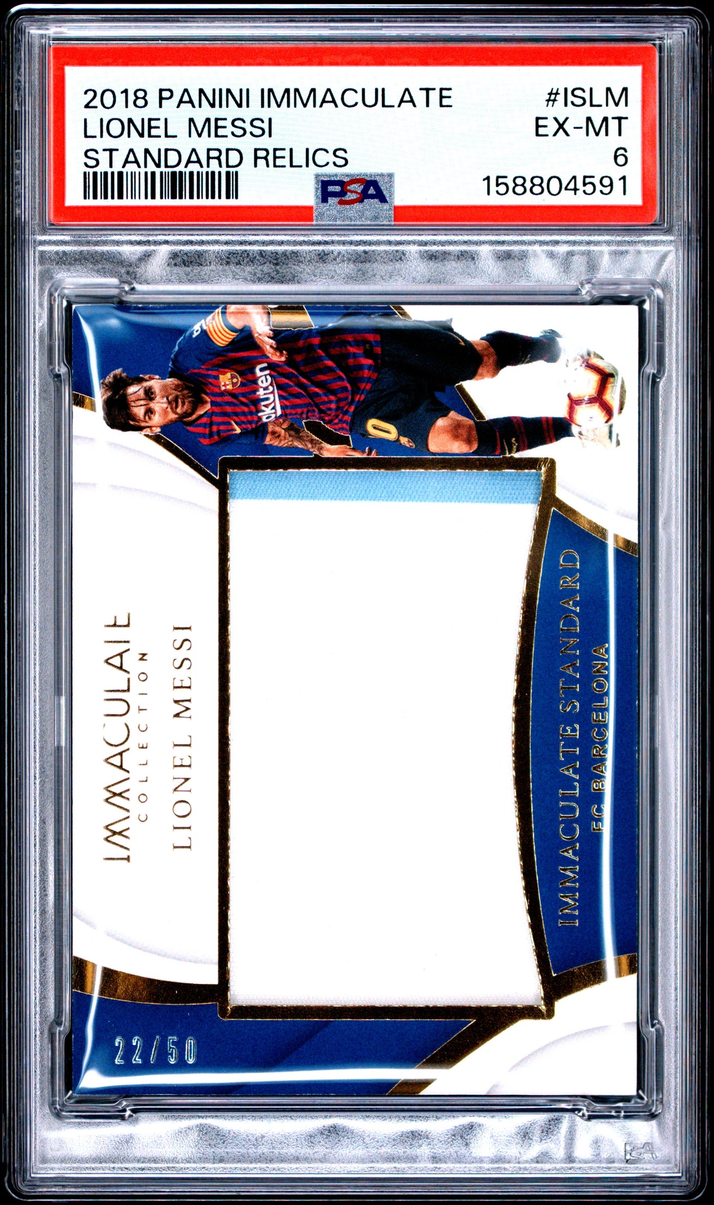 2018 Panini Immaculate Immaculate Standard Relics Lionel Messi ISLM English PSA 6