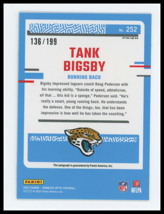 2023 Donruss Optic Tank Bigsby Rated Rookies RPS Autographs #/199