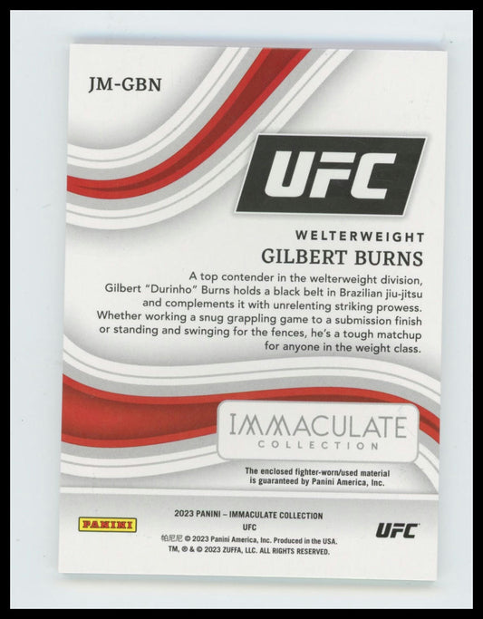 2023 Panini Immaculate Collection UFC Gilbert Burns Jumbo Memorabilia #/10
