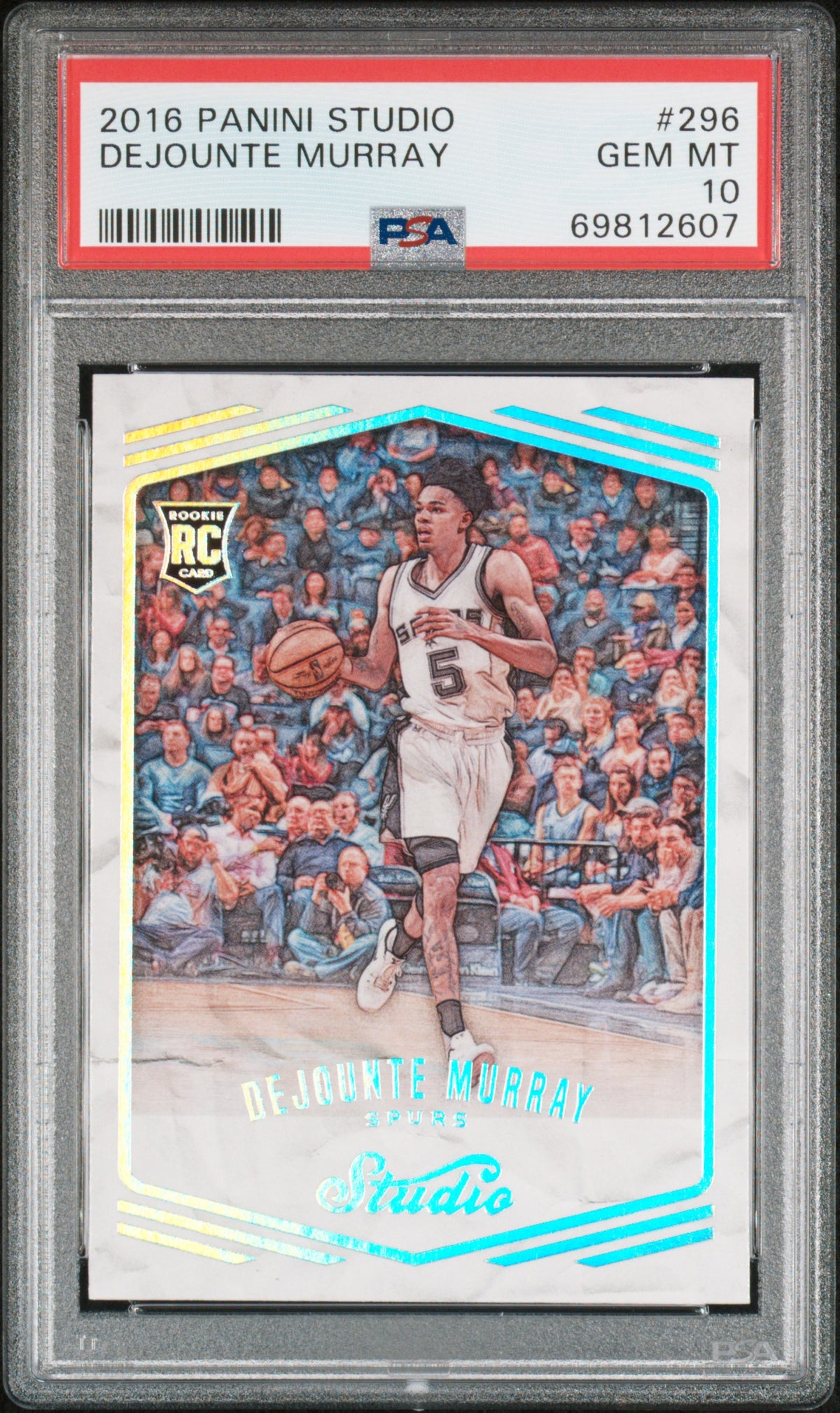 2016 Panini Studio Dejounte Murray #296 English PSA 10