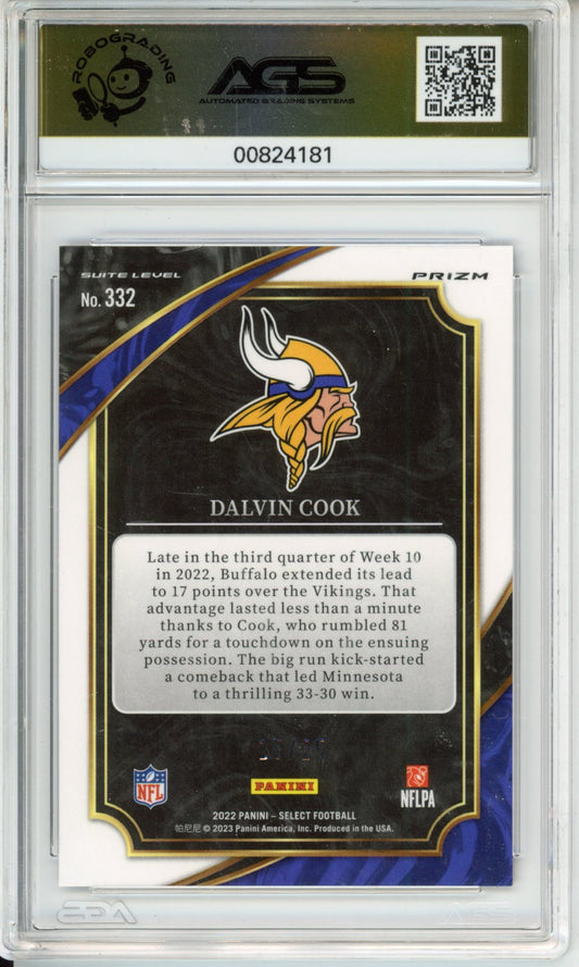 Football 2022 Panini Select Dalvin Cook #332 TIE-DIE PRIZM AGS 10