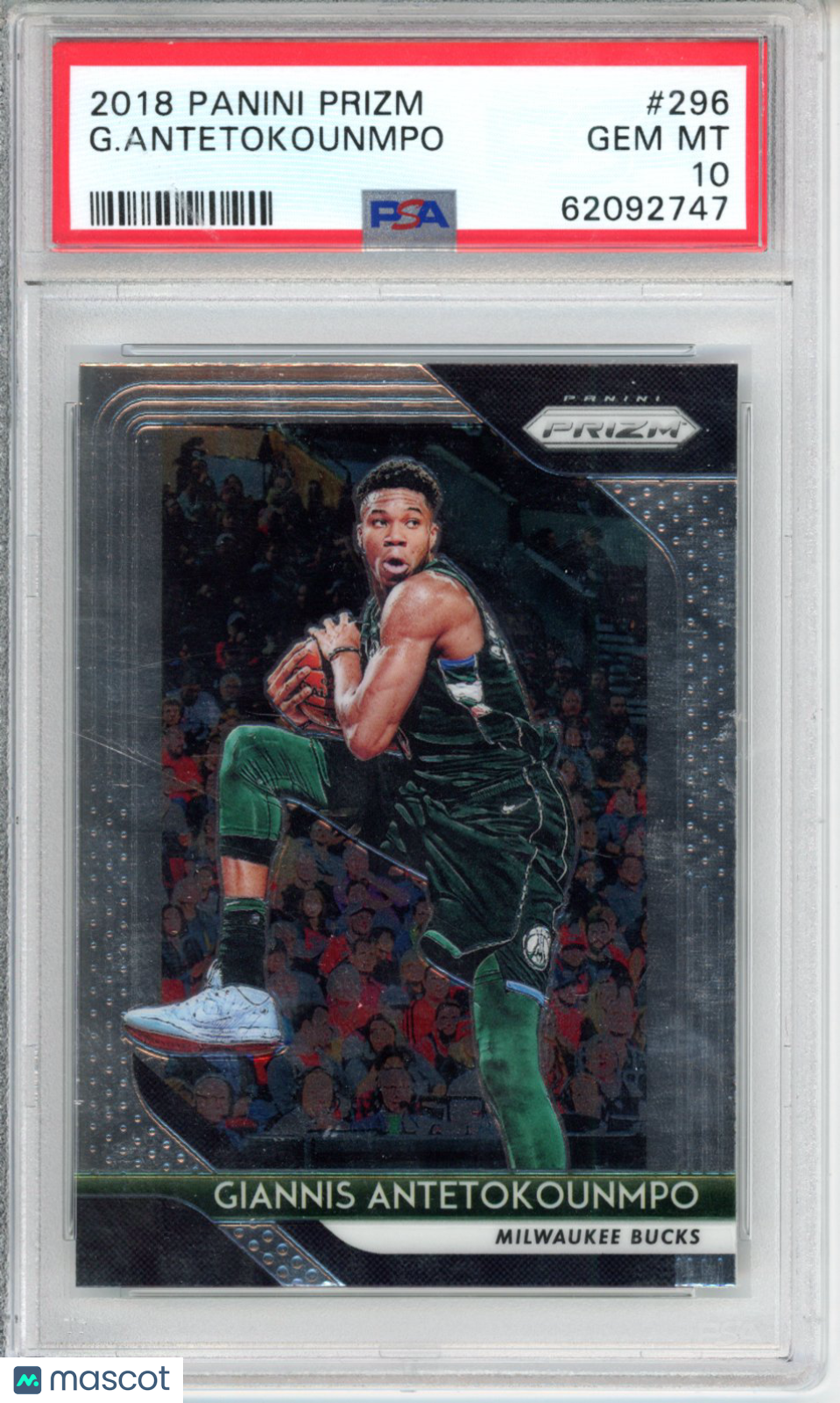 Panini 2018 Prizm G. Antetokounmpo #296 PSA 10