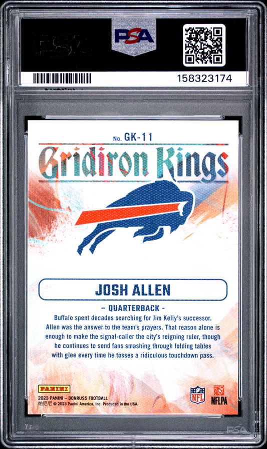 2023 Panini Donruss Football Josh Allen #GK-11 Donruss Gridiron Kings English PSA 10