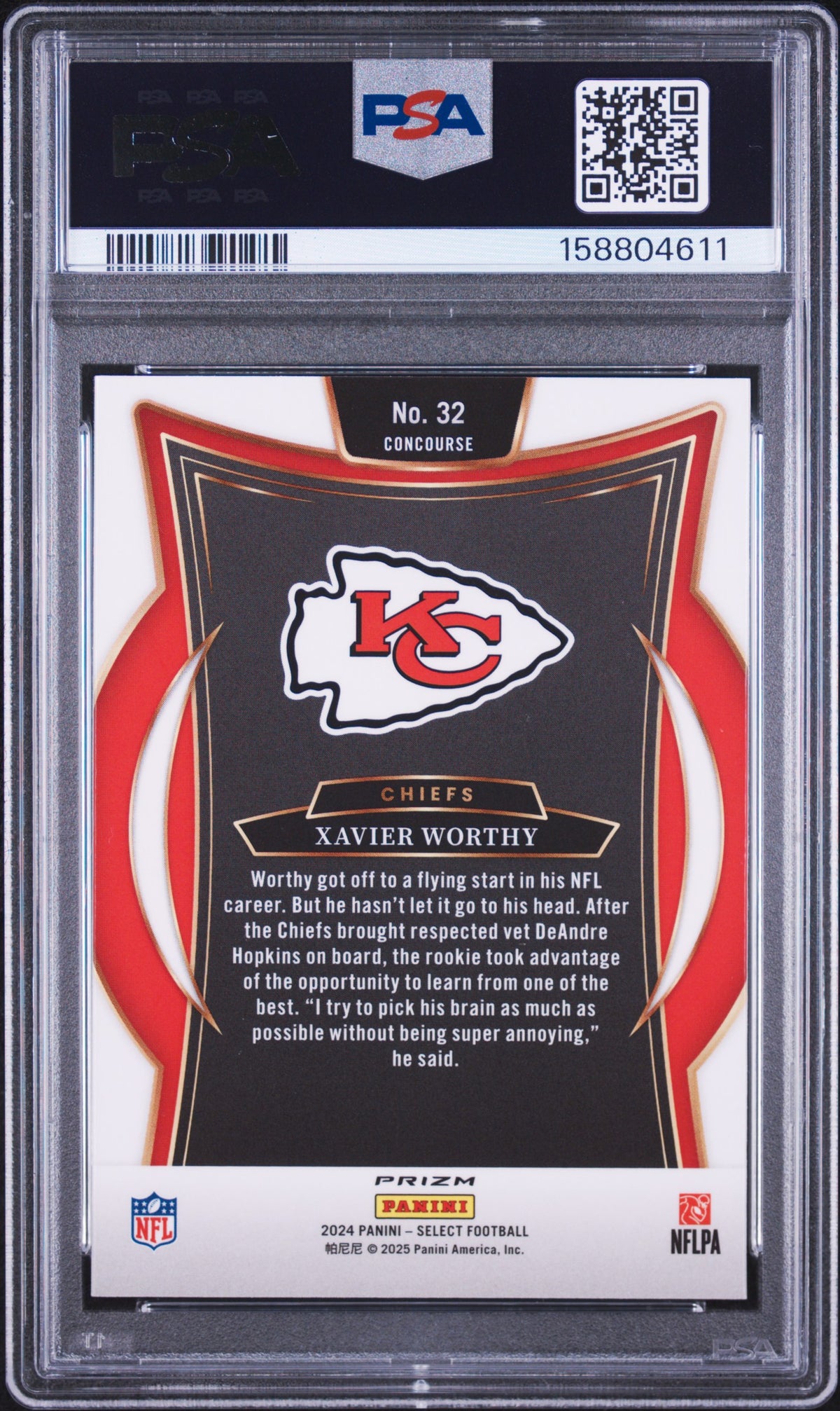 2024 Panini Select Football Xavier Worthy #32 Zebra English PSA 10