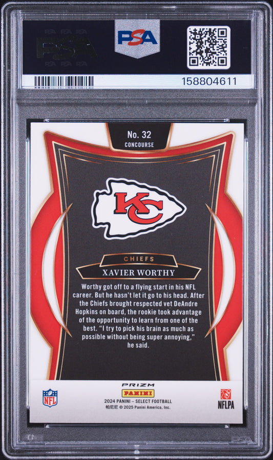 2024 Panini Select Football Xavier Worthy #32 Zebra English PSA 10
