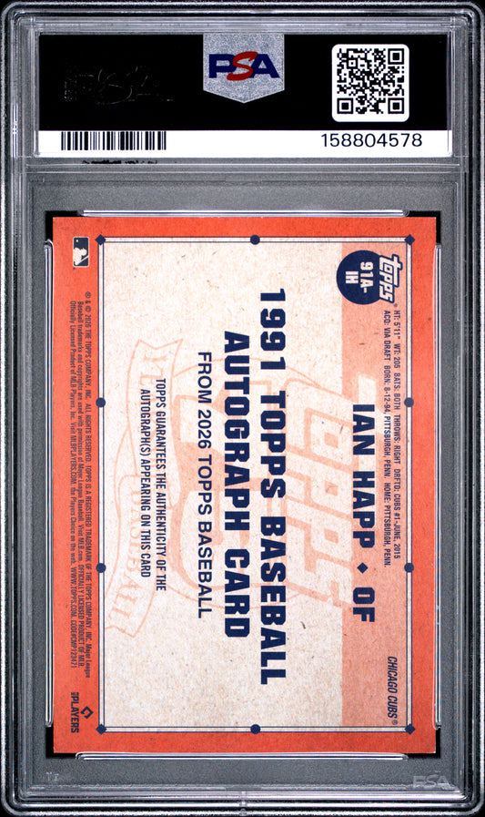 2026 Topps 1991 Baseball Autographs Ian Happ IH English PSA 7