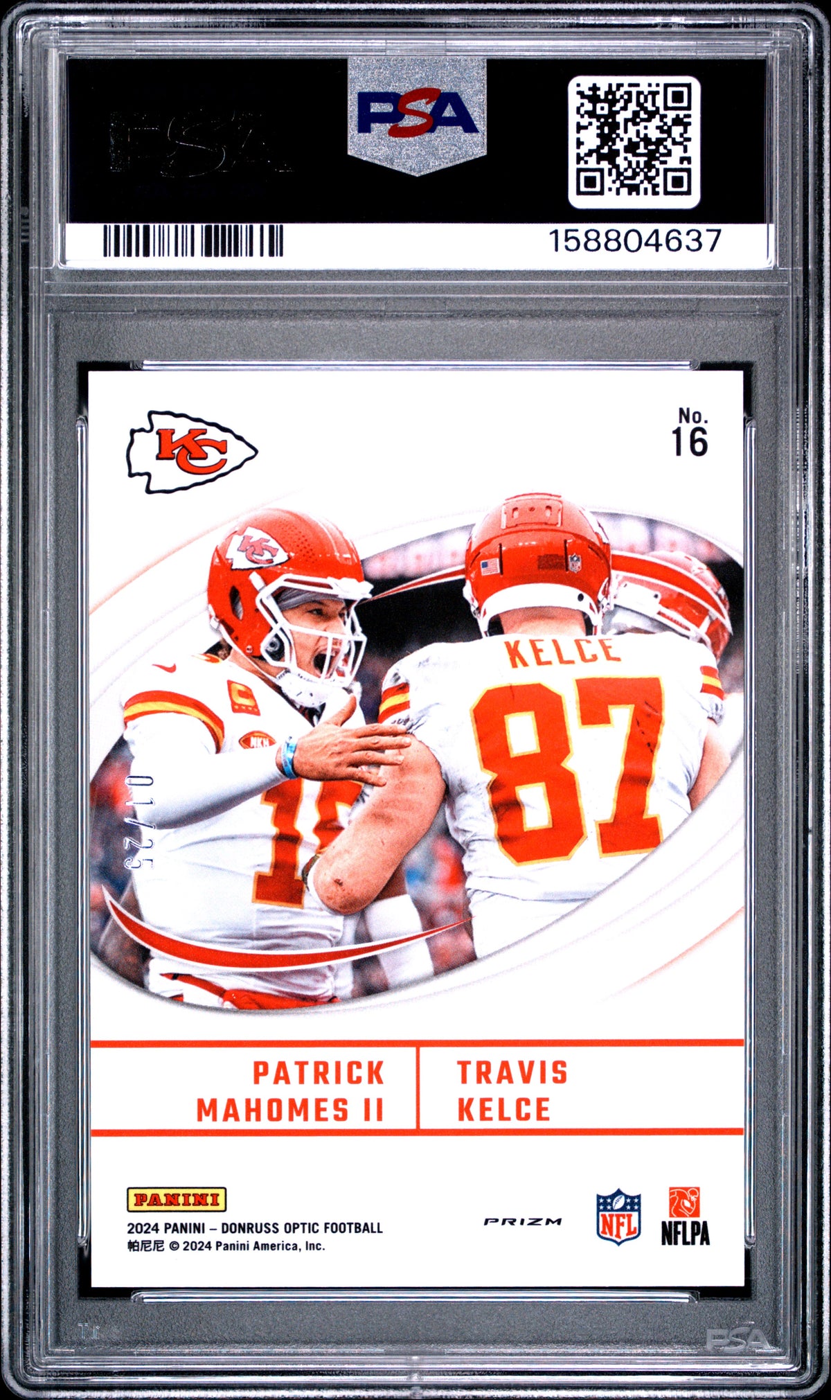 2024 Panini Donruss Optic Football Patrick Mahomes II #16 Purple Stars English PSA 10