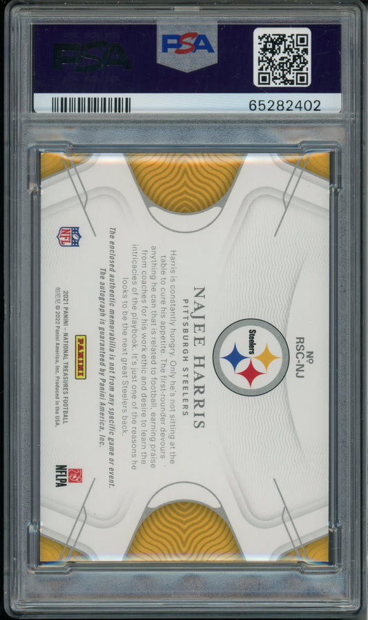 2021 National Treasures Najee Harris #NJ Rookie NFL Gear Auto Combos PSA 9 RPA