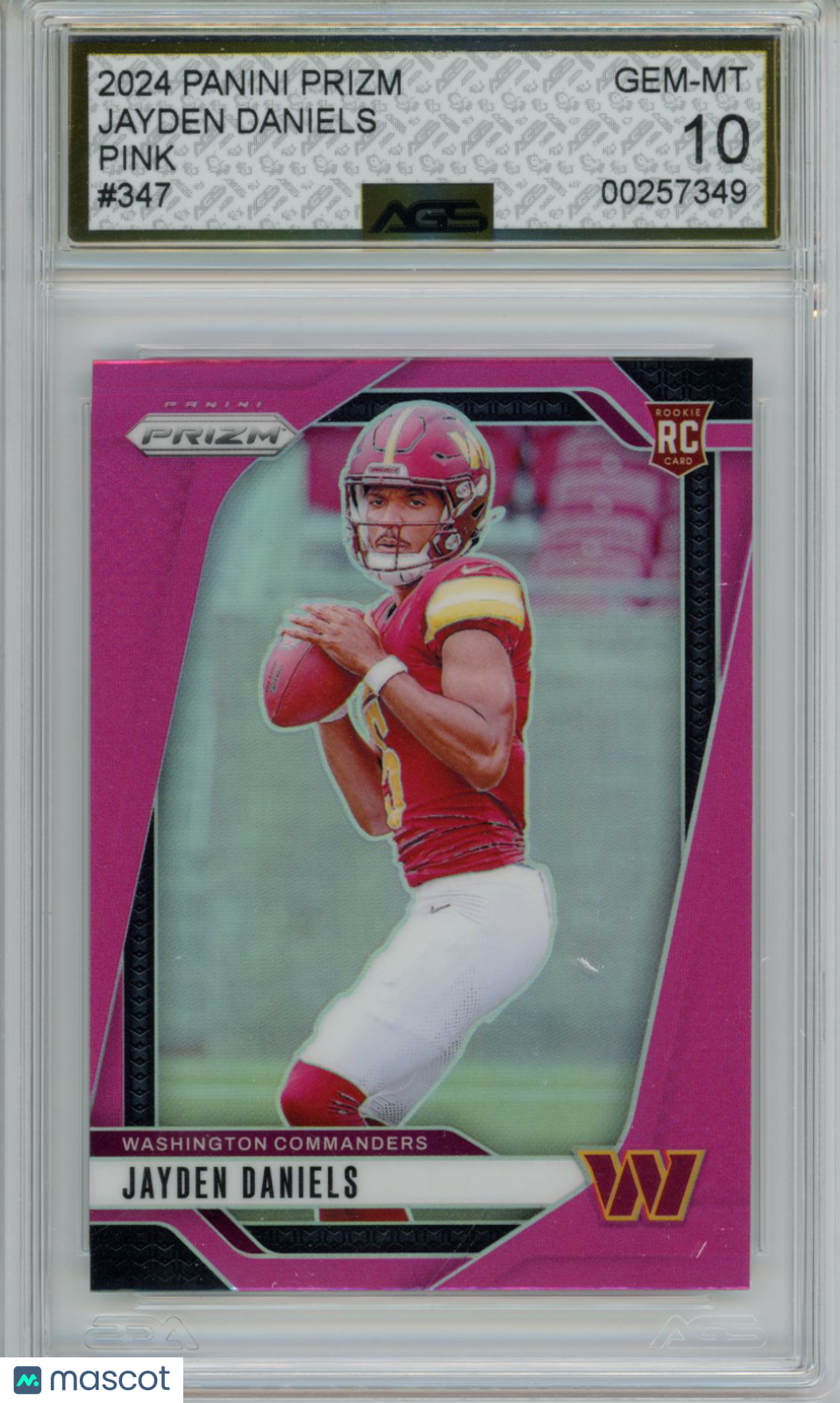 2024 Panini Prizm Jayden Daniels #347 PINK AGS 10 Rookie RC