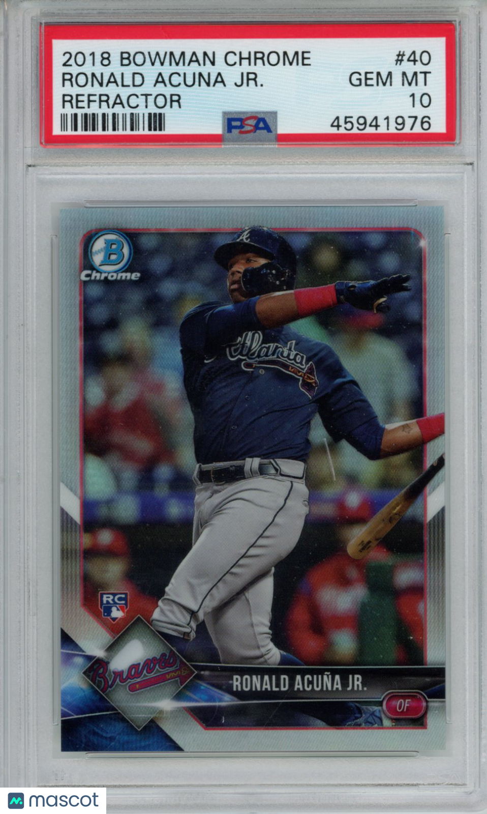 2018 Bowman Chrome Ronald Acuna JR. #40 Refractor PSA 10