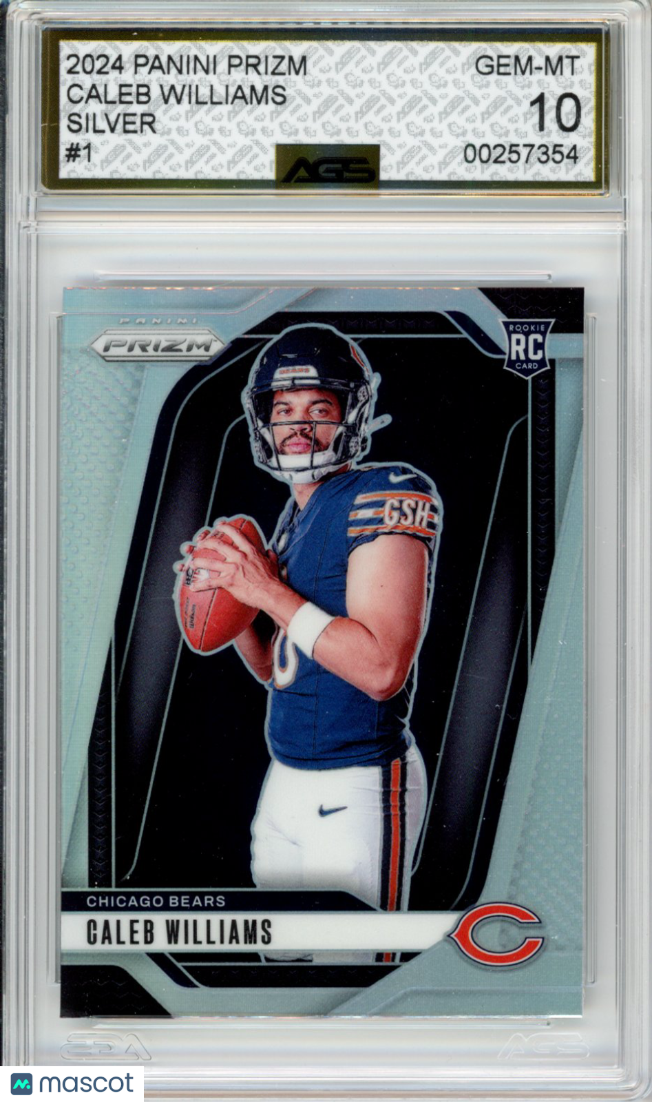2024 Panini Prizm Caleb Williams #001 SILVER AGS 10 RC Rookie