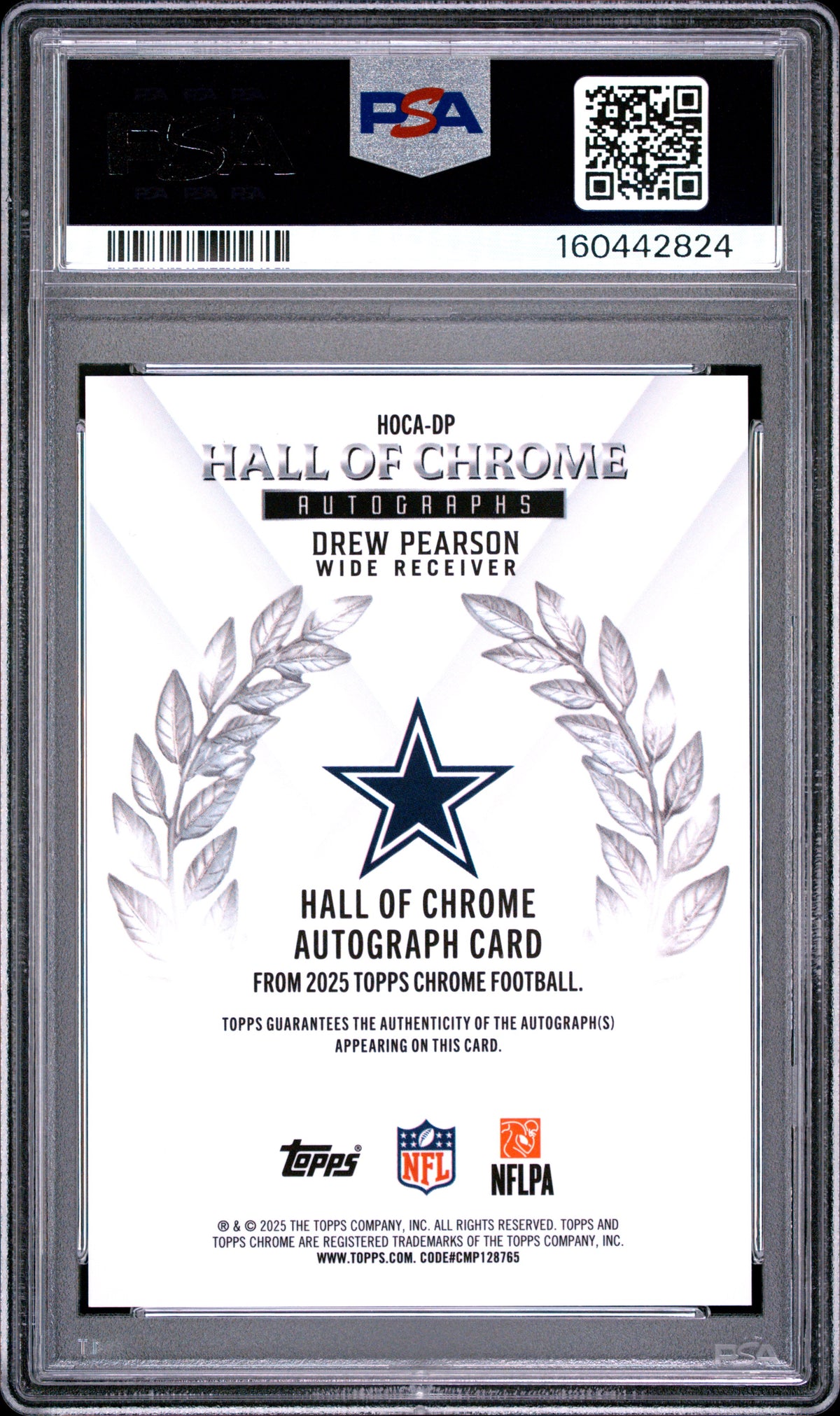 2025 unknown unknown Topps Chrome Hall of Chrome Autographs Drew Pearson Gold Refractor DP English PSA 9