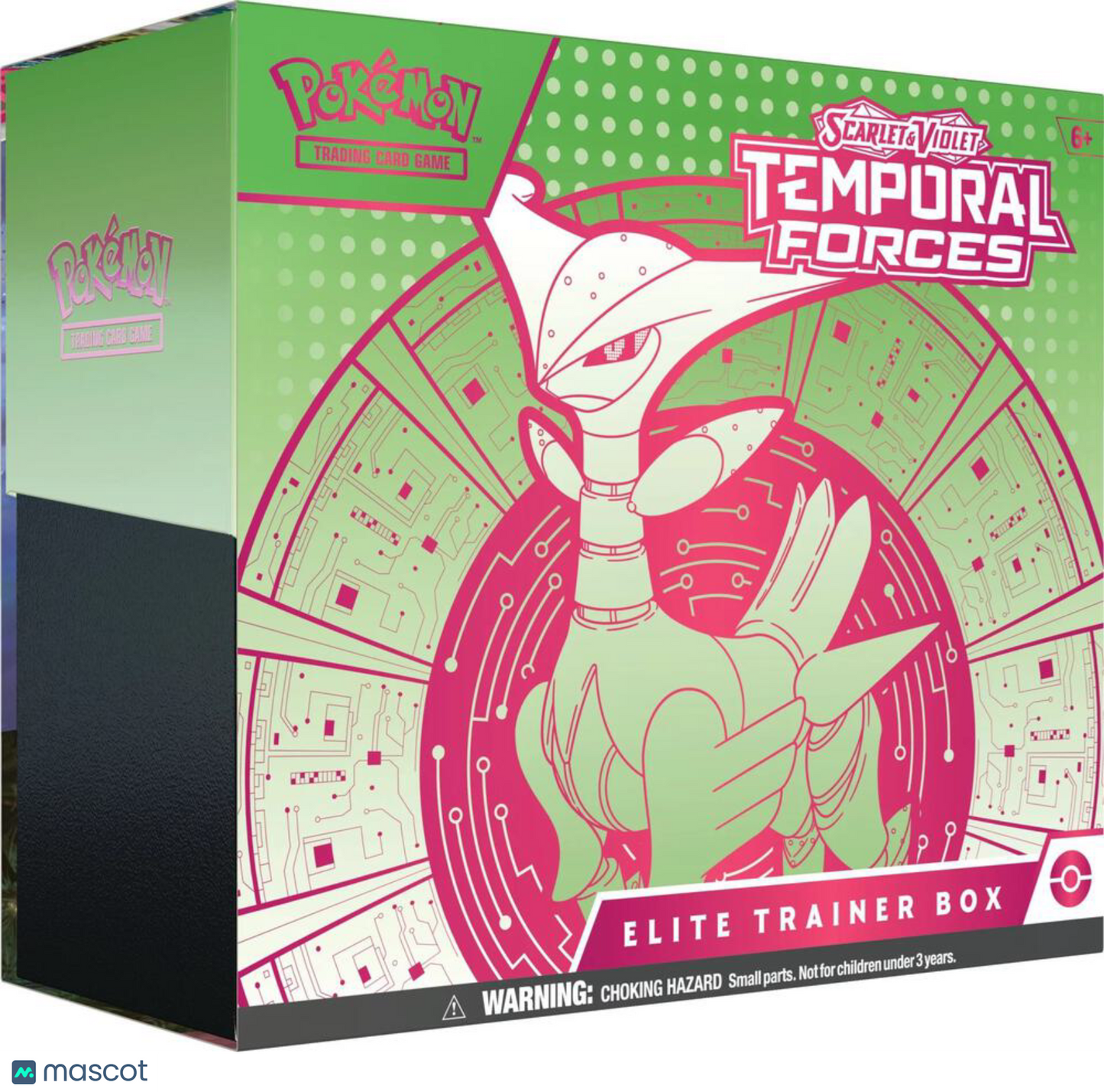 2024 Pokemon Temporal Forces ETB Iron Leaves - Green Box Pokemon