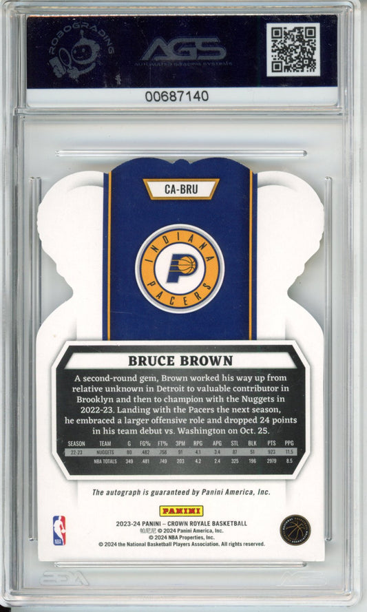 2023-24 Panini Crown Royale Bruce Brown #012 Unlimited Indiana Pacers AGS 9