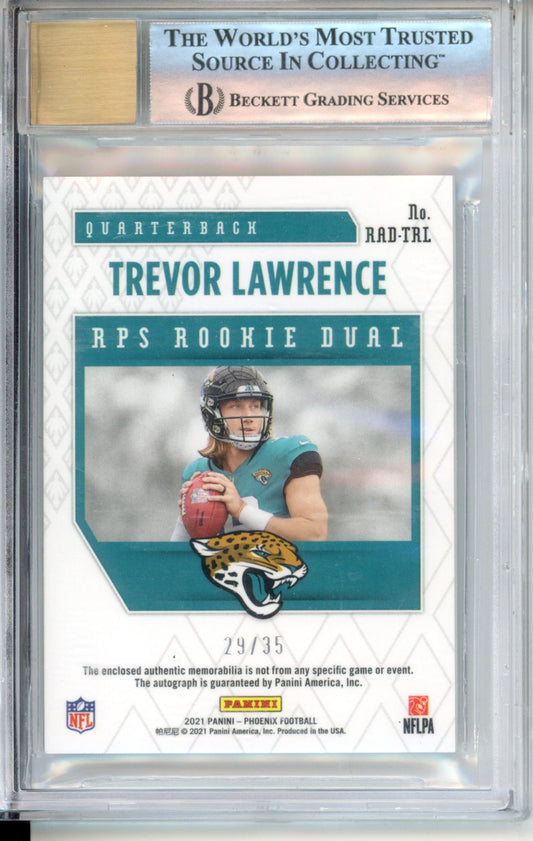 2021 Panini Phoenix Rookie Jersey Autographs Trevor Lawrence #1 BGS 8.5 Auto 9