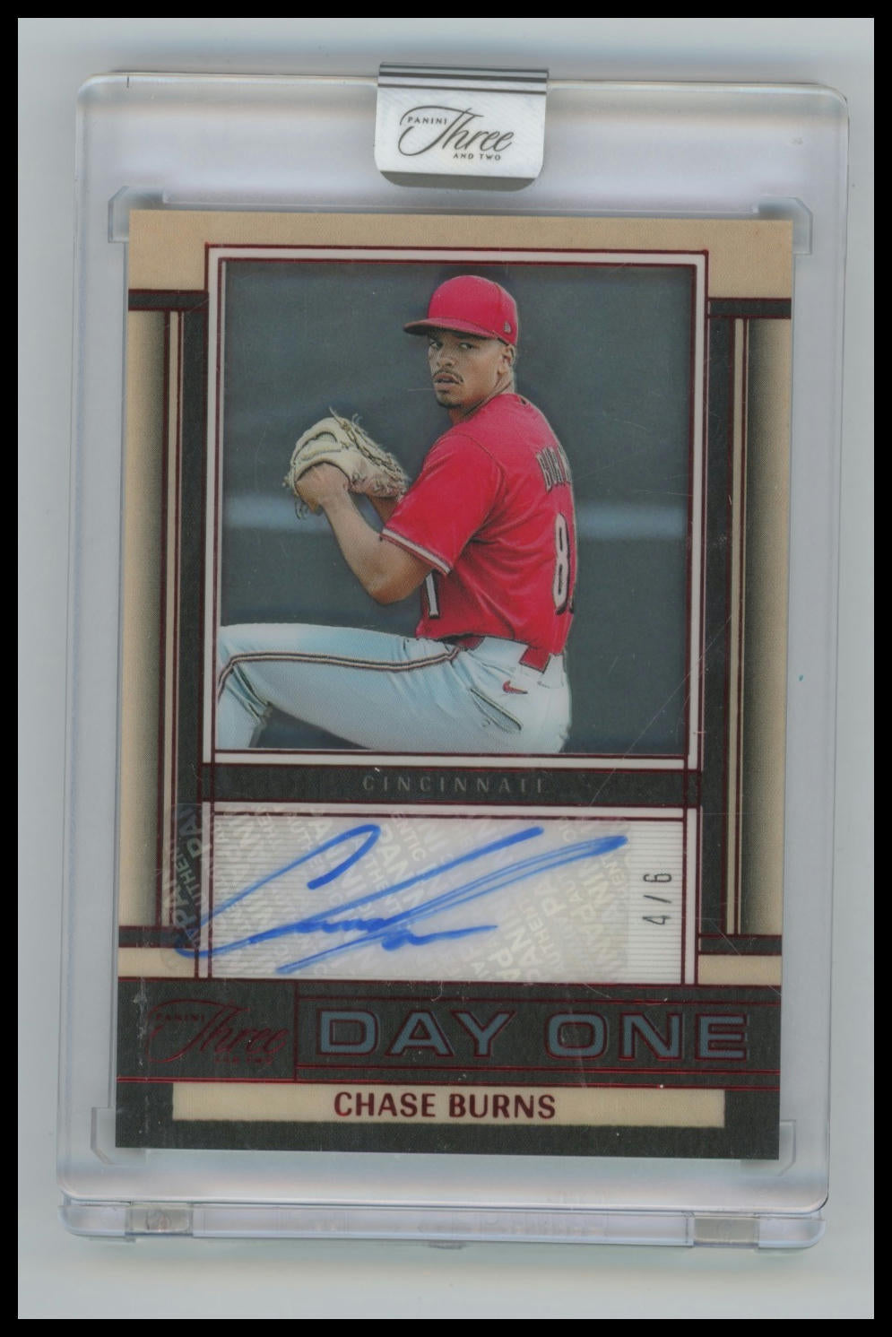 2025 Panini Three and Two Chase Burns Day One Autographs Red FOTL #/6