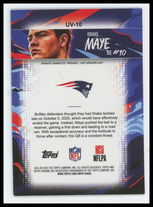 2025 Topps Chrome Drake Maye Ultraviolet #UV-10