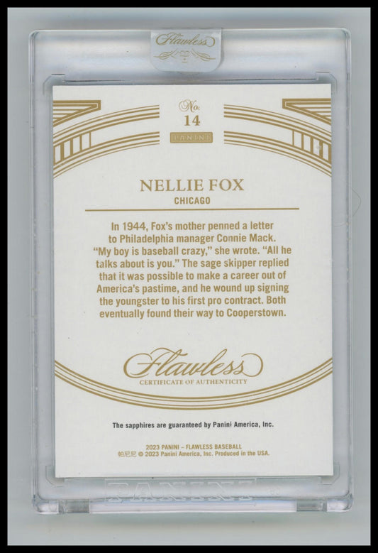 2023 Panini Flawless Nellie Fox Double Sapphire Legends /15 #14