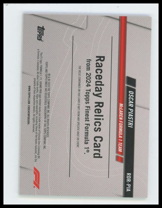 2024 Topps Finest Formula 1 Oscar Piastri Raceday Relics /99 #RDR-PIA