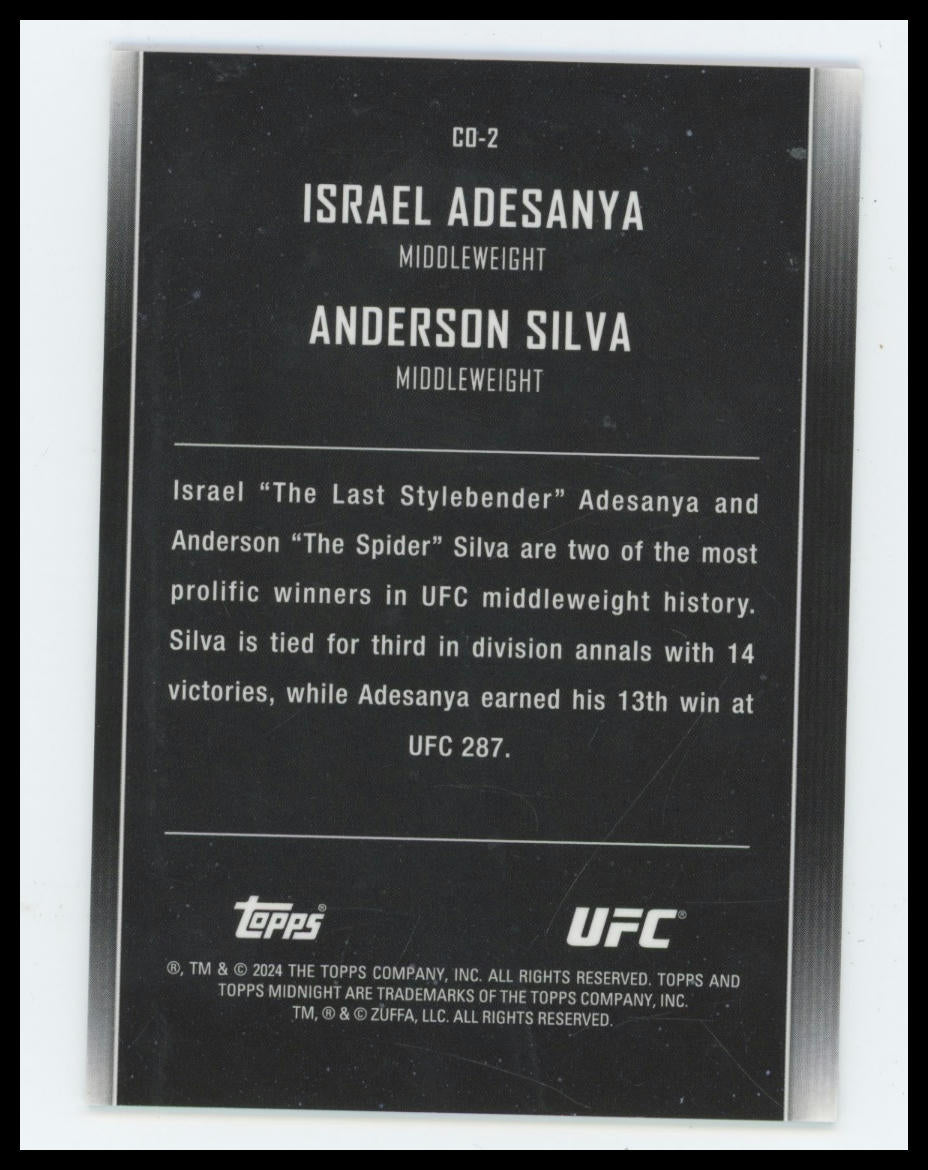 2024 Topps Midnight UFC Israel Adesanya / Anderson Silva Constellations /25 #CO-2