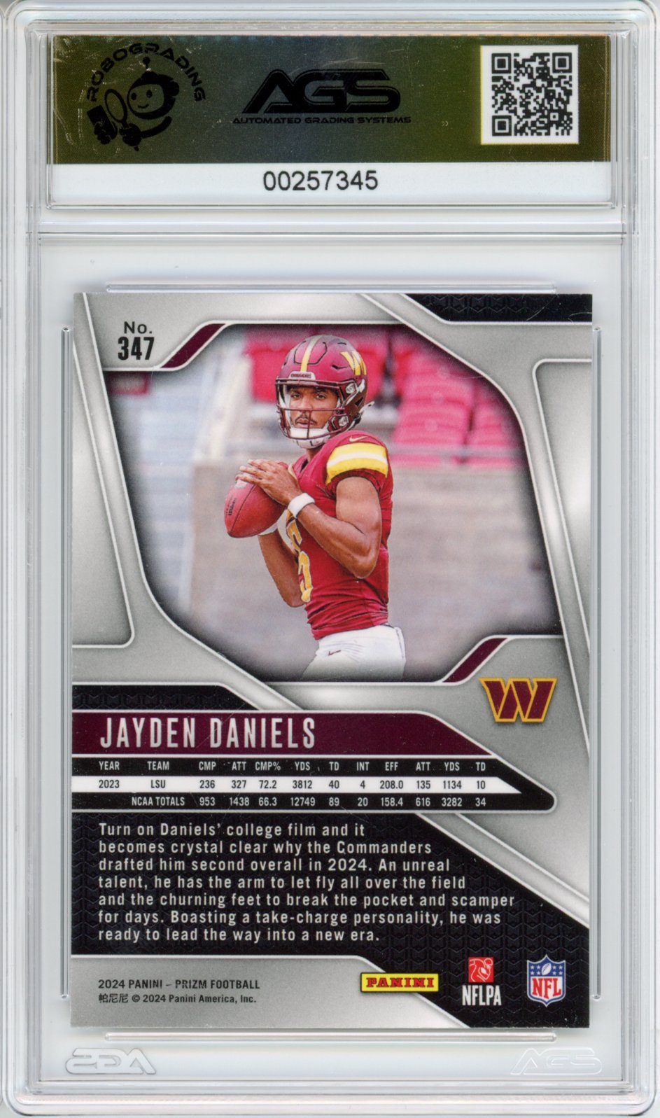 2024 Panini Prizm Jayden Daniels #347 AGS 9.5