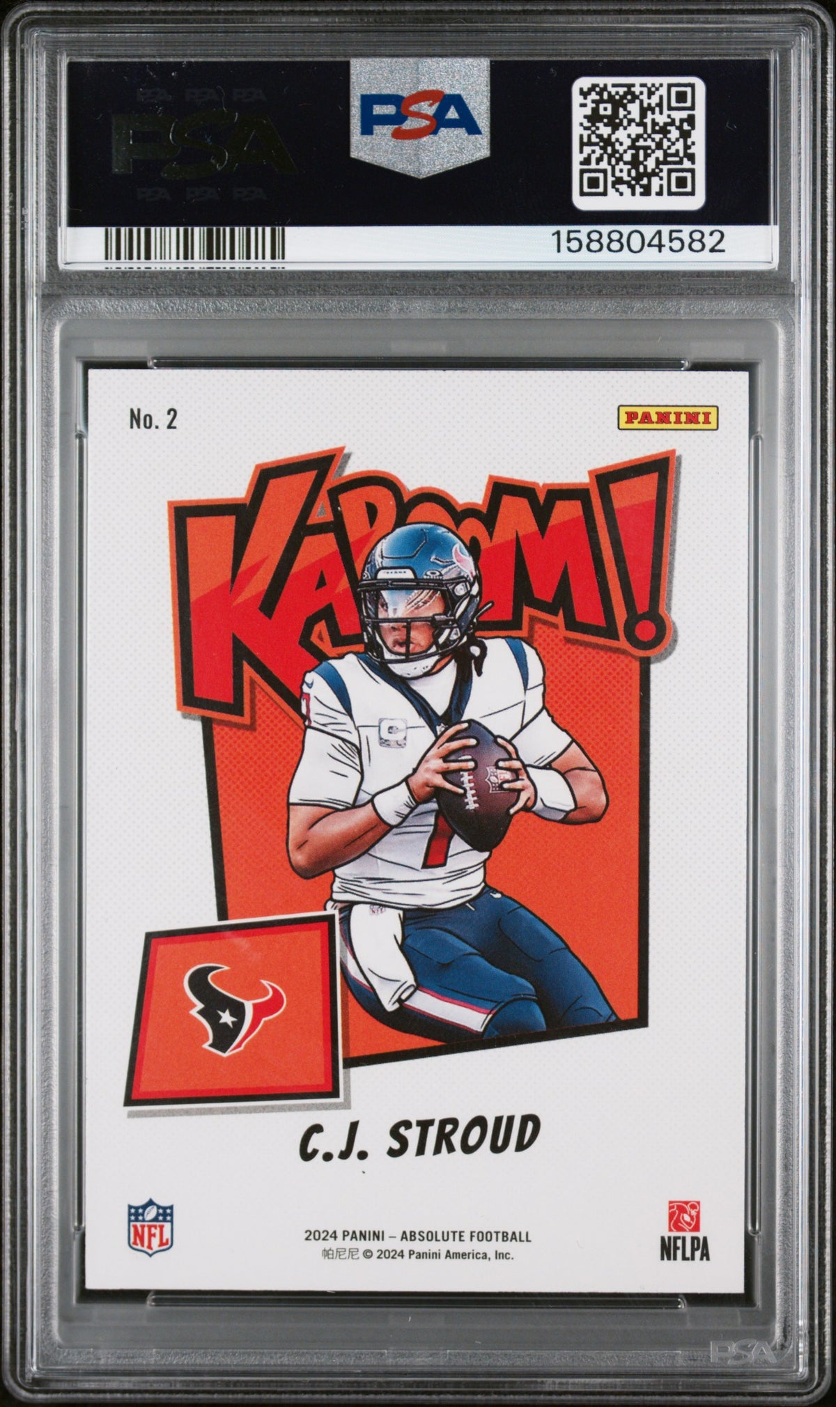 2024 Panini Absolute Football C.J. Stroud #2 Absolute Kaboom Horizontal English PSA 8