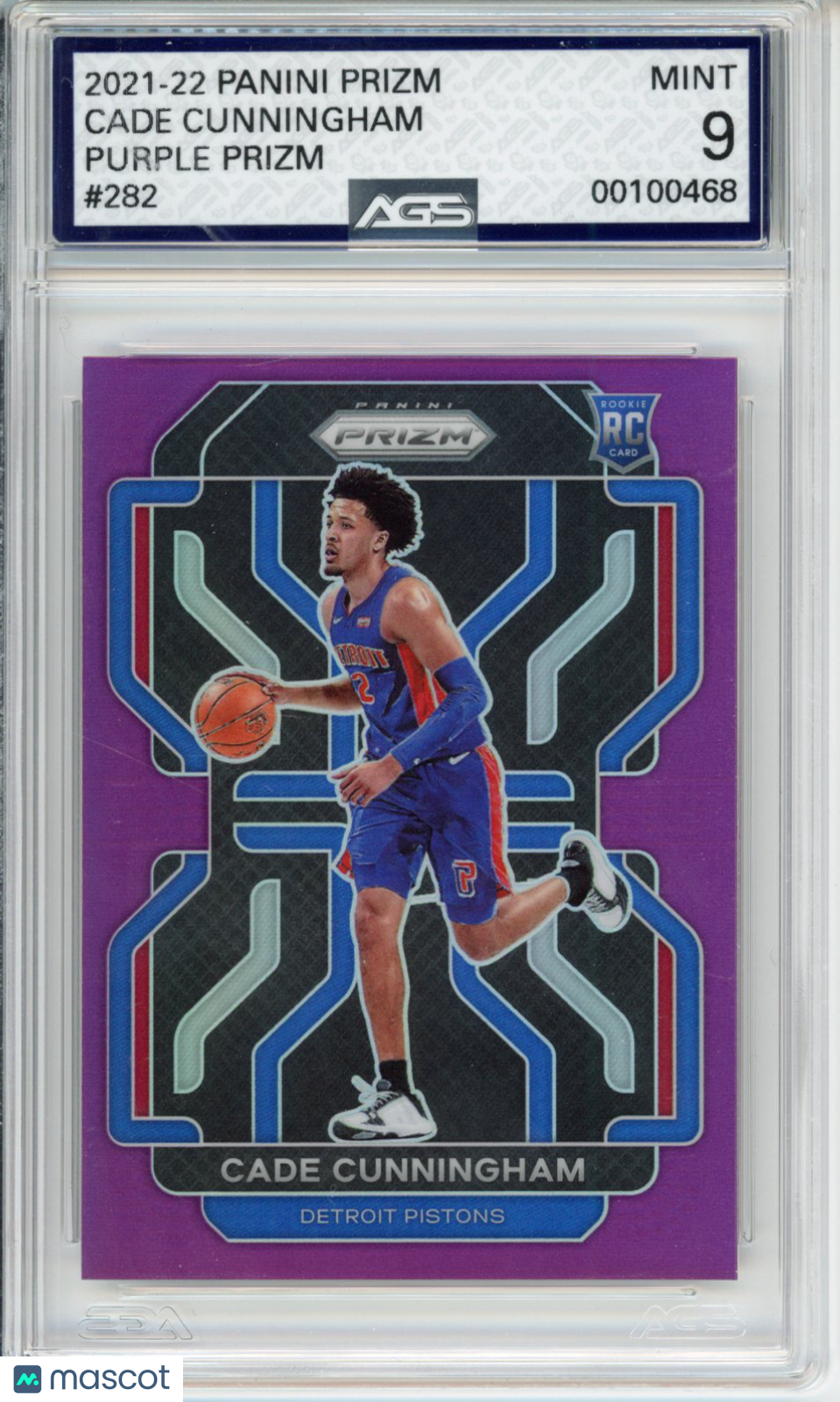 2021-22 Panini Prizm Cade Cunningham #282 Purple /99 AGS 9