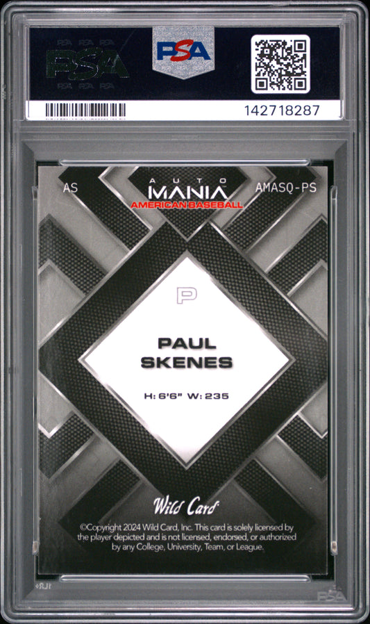2024 Wild Card Auto Mania American Baseball Clearview National Exclusive Paul Skenes Paul Skenes #PS SQR DNT MT. Rushmore PSA 9