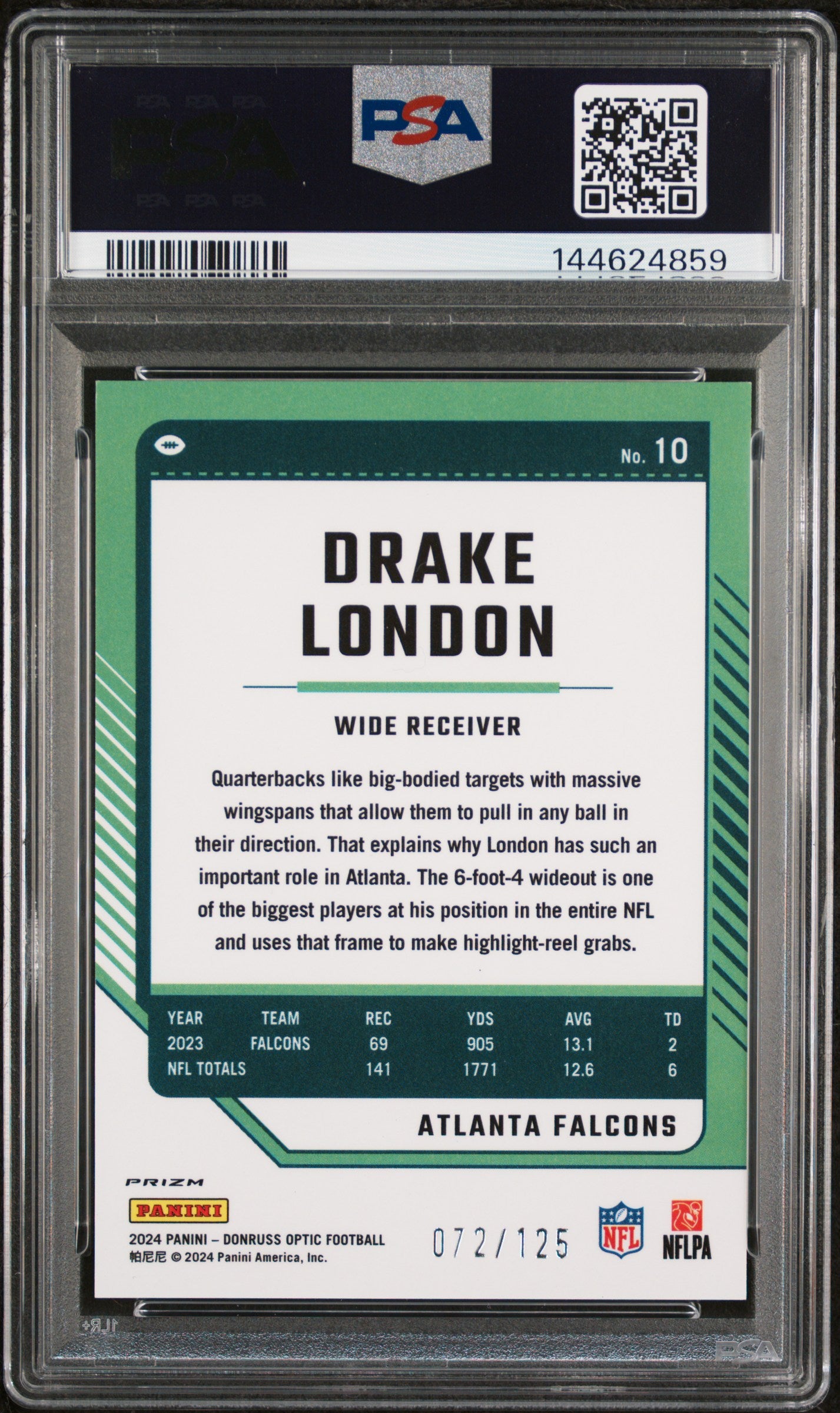 2024 Panini Donruss Optic Drake London #10 Red PSA 9